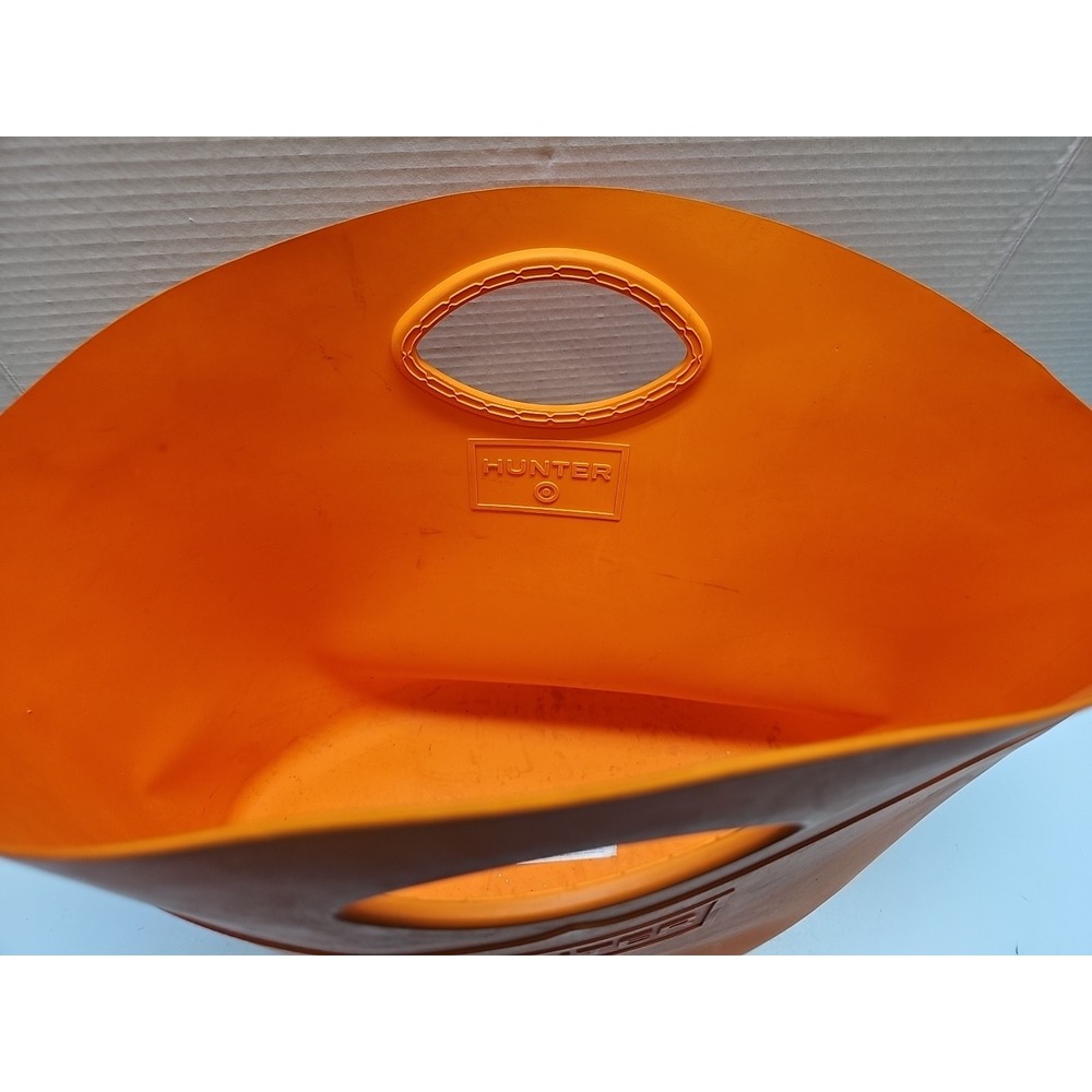 Hunter Large Orange Rubber Tote Shopper Waterproof Beach Bag 19x8x15 - Picture 4 of 4